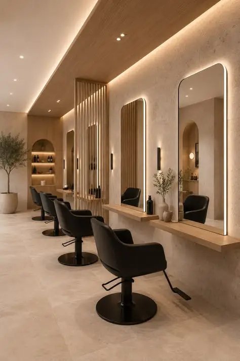 Interior of a modern hair salon